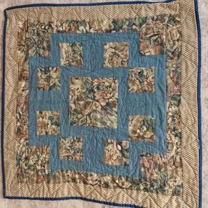 VTG Abstract Patience Floral Art Quilt Wall Hanging, 27" Sq, Judged